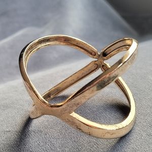 LOW LUV Erin Wasson Gold Tone Criss Cross X Bangle Bracelet